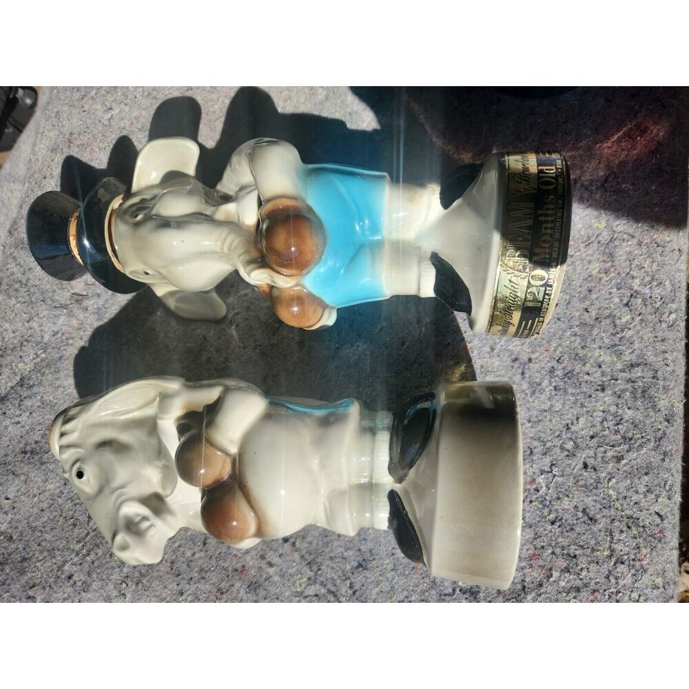VINTAGE RARE 1964 JIM BEAM REPUBLICAN / DEMOCRAT CIRCUS BOXING WHISKEY DECANTERS
